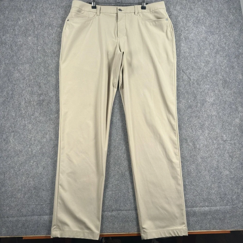 Lululemon ABC 5 Pocket Pants Mens 35x31 Beige‎ Stretch Chino Golf